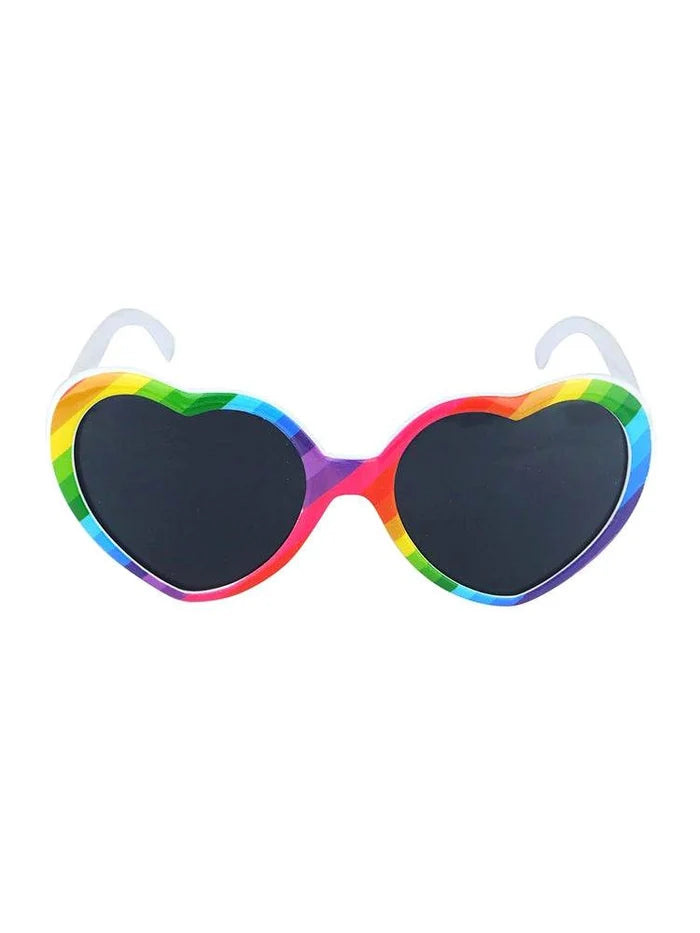 Unisex Festival Fashion Multi Colour Heart Shape Glasses - thefancydress.co.uk