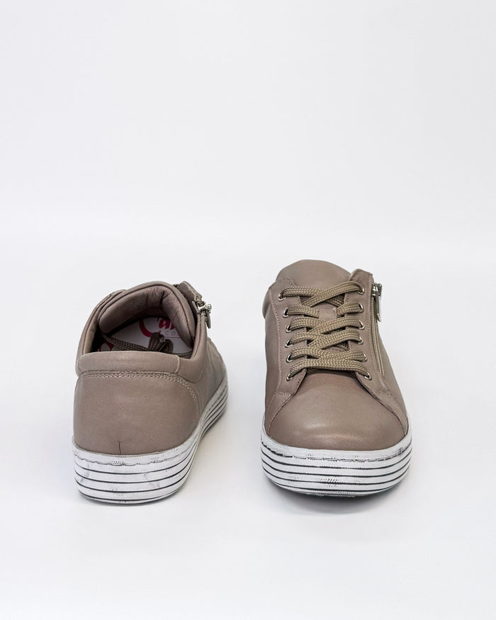 Cabello Unity Leather Zip Sneaker Dark Stone | Women's Sneakers | Gretel Lane