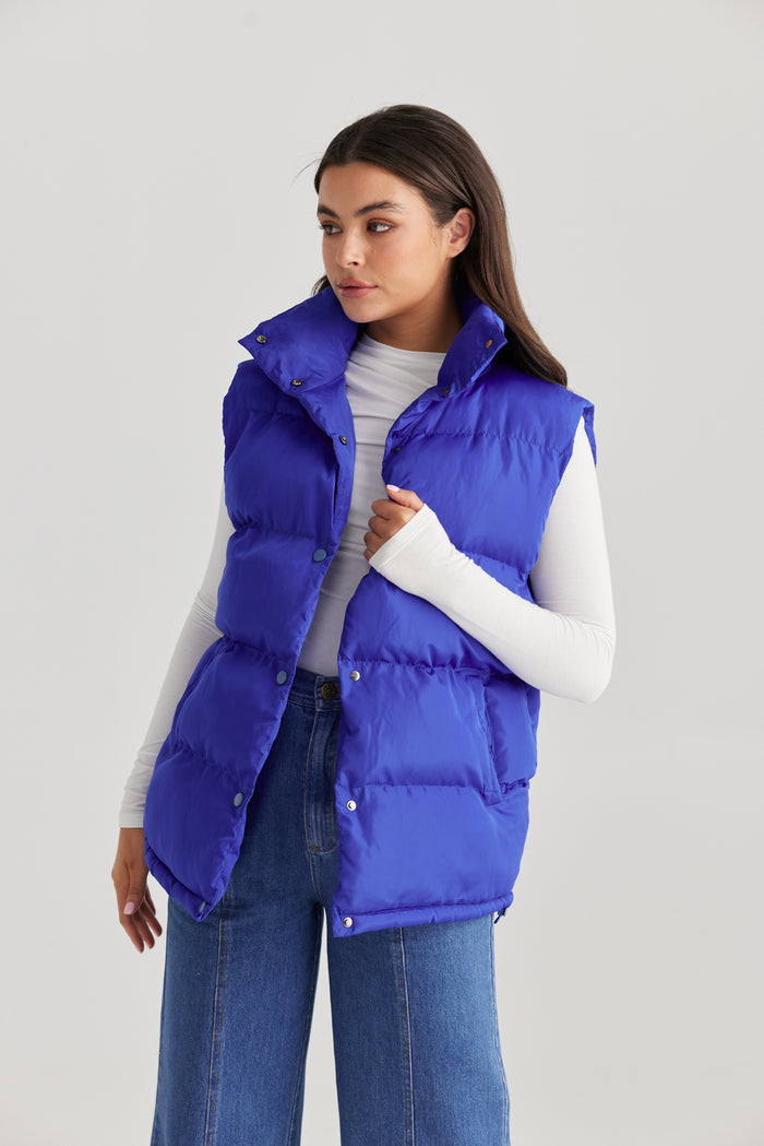 Uptown Puffer Vest (Cobalt)