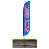 Used Cars Feather Flag Red & Yellow
