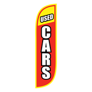 Used Cars Feather Flag Red & Yellow