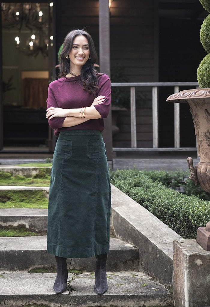 Humidity Women's Green Va Va Valour Midi Skirt | Gretel Lane