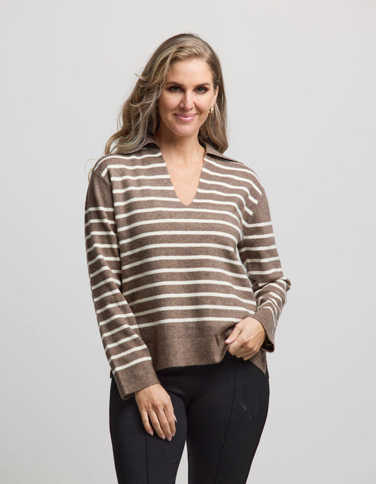 Vail Jumper (Oat/Milk Stripe) | Stella + Gemma