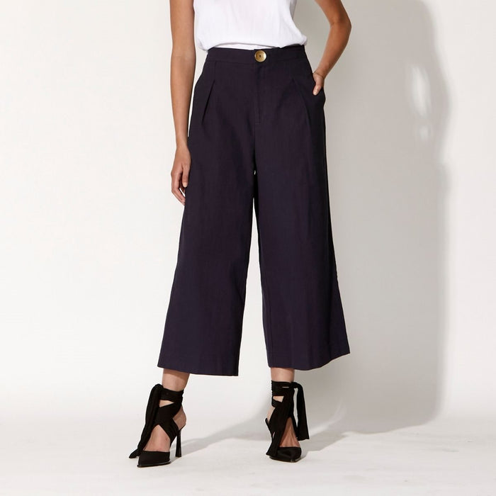 Fate & Becker Vanishing Point Marine Cropped Wide Leg Pants