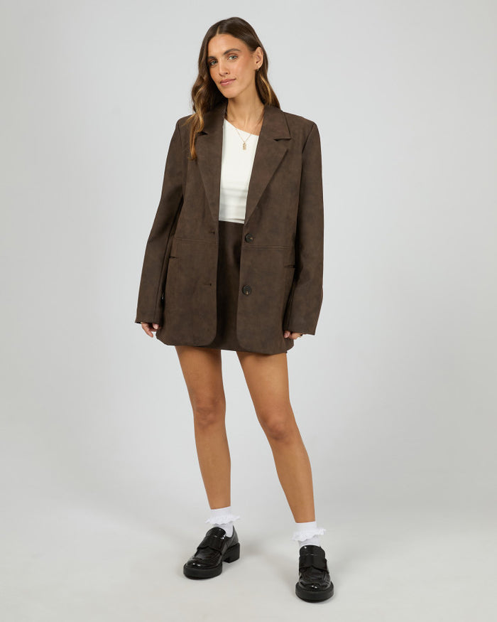 All About Eve Vanner Vegan Leather Blazer Coffee | Women's Clothing | Gretel Lane
