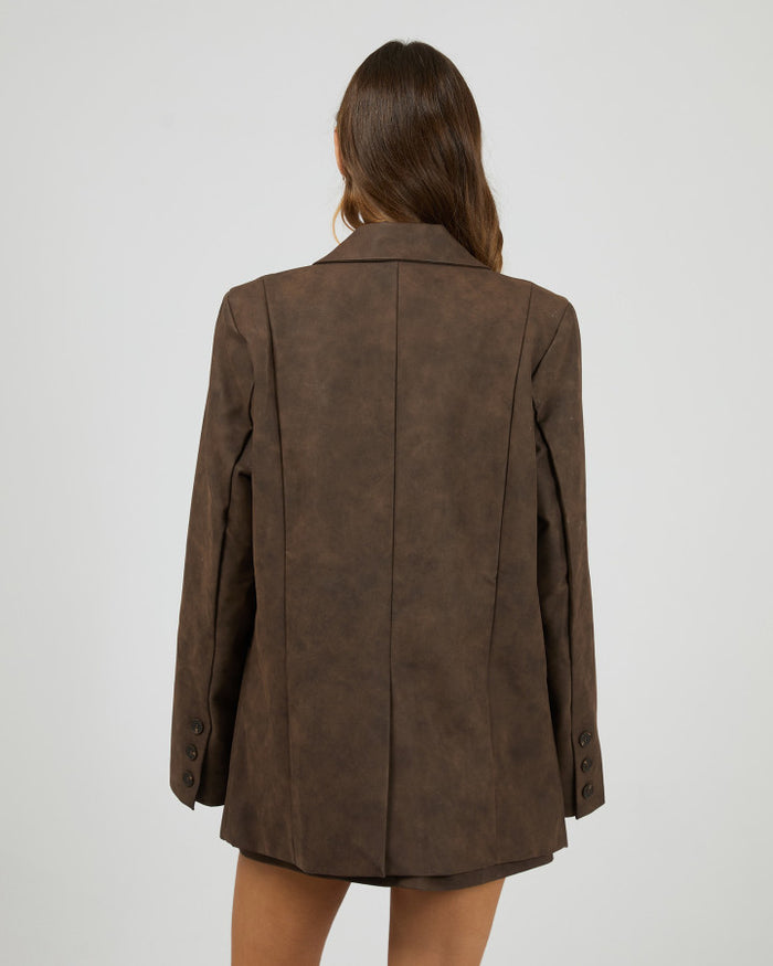 All About Eve Vanner Vegan Leather Blazer Coffee | Women's Clothing | Gretel Lane