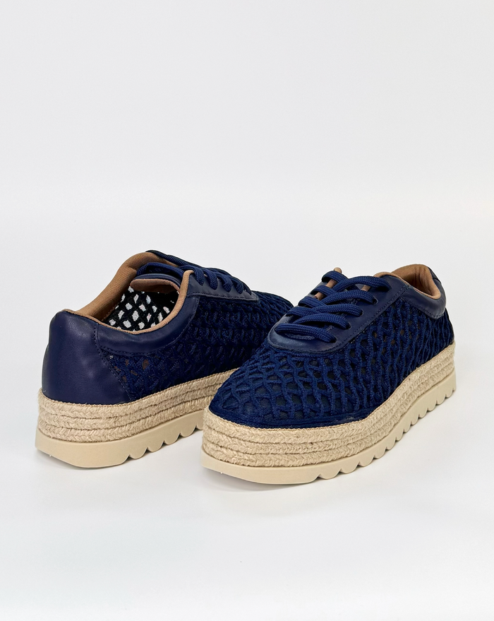 Valerio Conti VC396205 Women's Woven Flatform Sneaker Navy | Women's Footwear | Gretel Lane