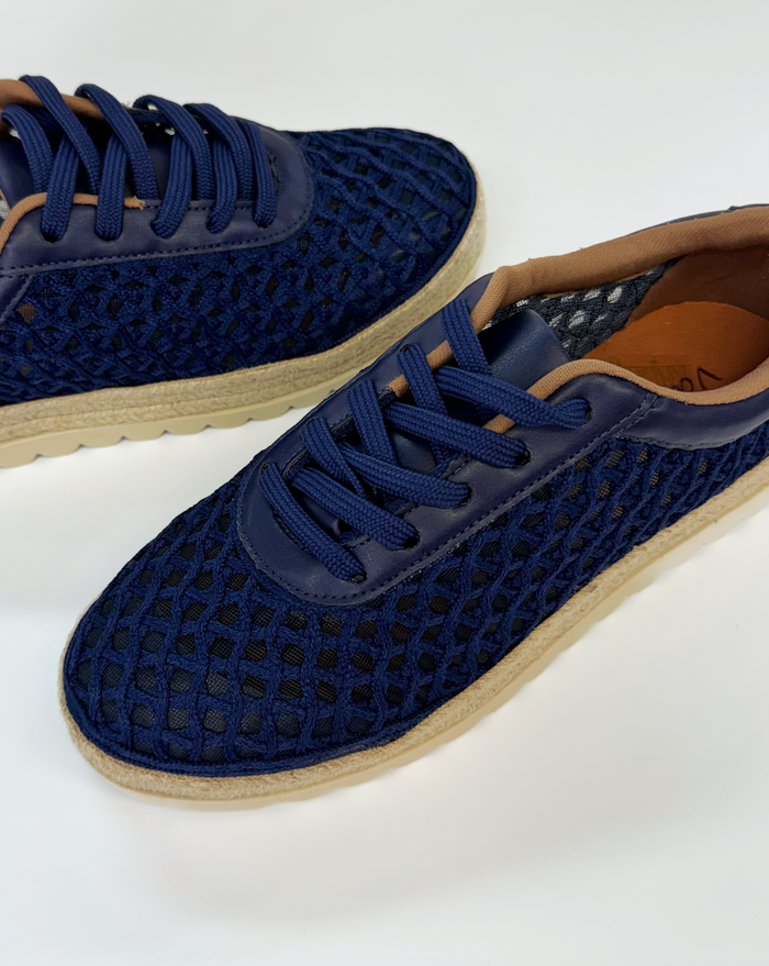 Valerio Conti VC396205 Women's Woven Flatform Sneaker Navy | Women's Footwear | Gretel Lane
