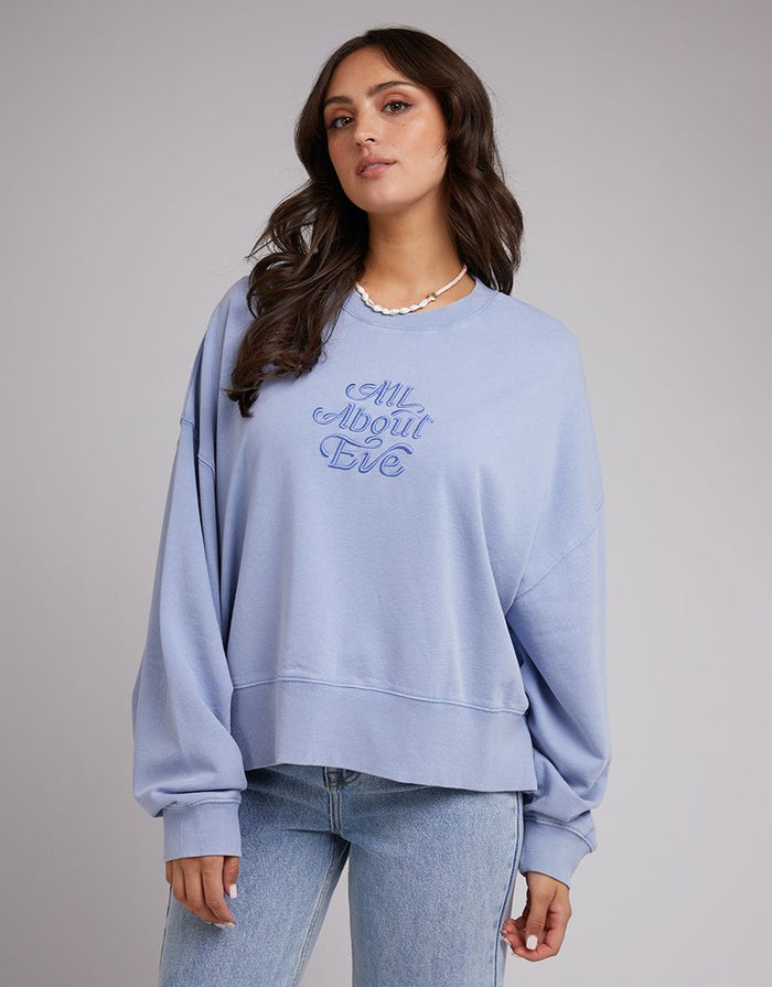Venice Crew Oversized women's blue sweatshirt | All About Eve