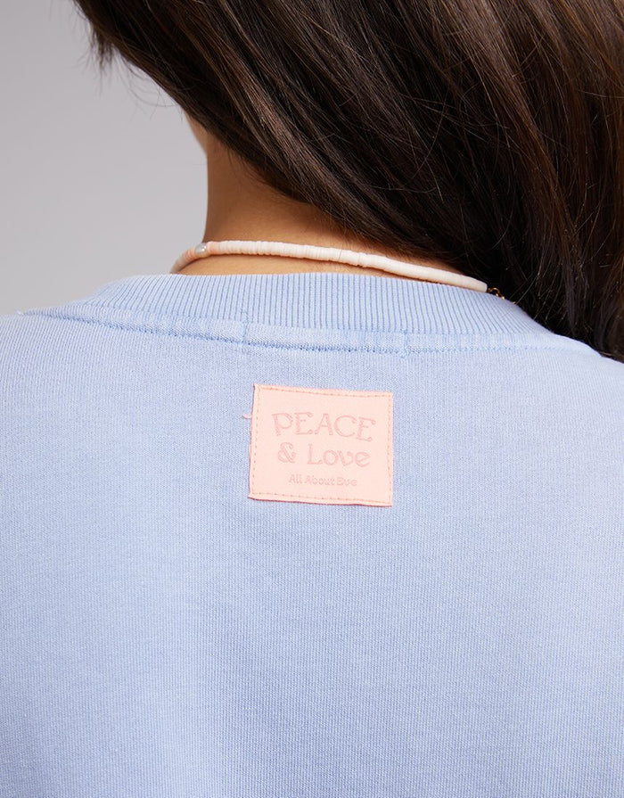 All About Eve blue crew neck sweatshirt