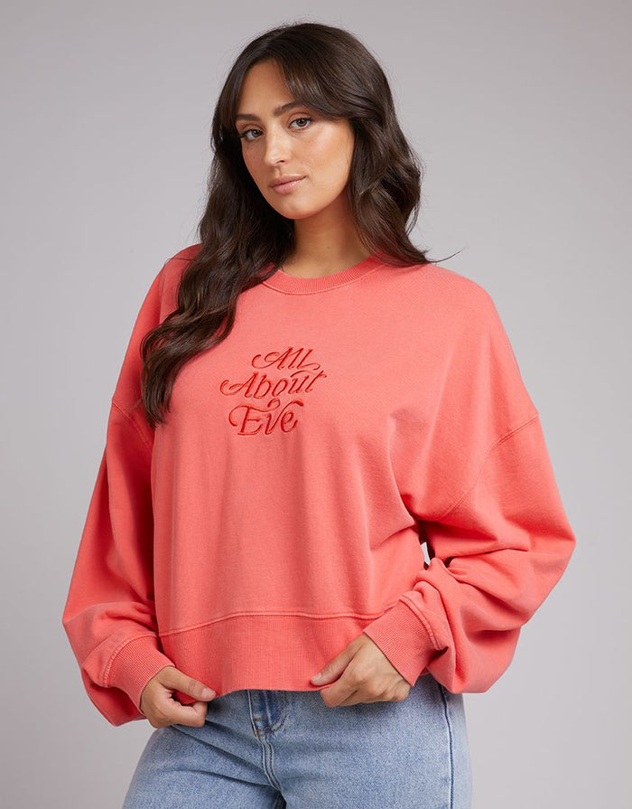 Venice Women's Oversized Crew Neck Sweater Peach