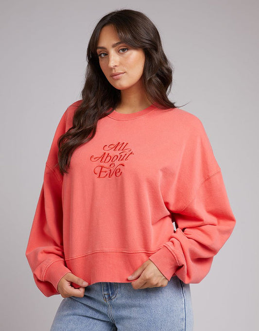 Venice Women's Oversized Crew Neck Sweater Peach