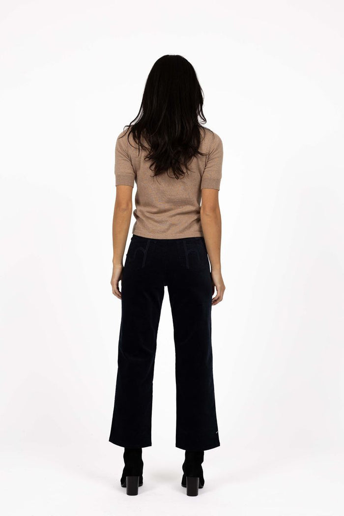 Humidity Women's Beige Vera Knit short Sleeve Top | Gretel Lane
