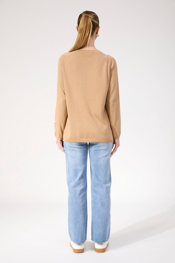 Haven Women's Beige Star Knit Vermont Crew Jumper | Gretel Lane