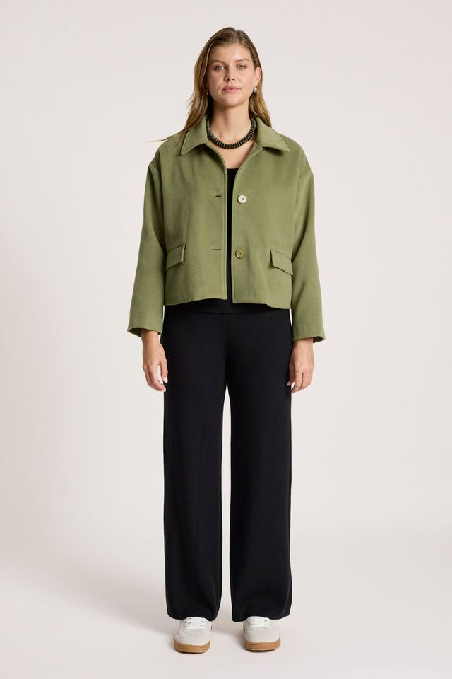Eb & Ive Women's Green Crop Wanderer Jacket | Gretel Lane