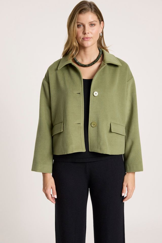 Eb & Ive Women's Green Crop Wanderer Jacket | Gretel Lane