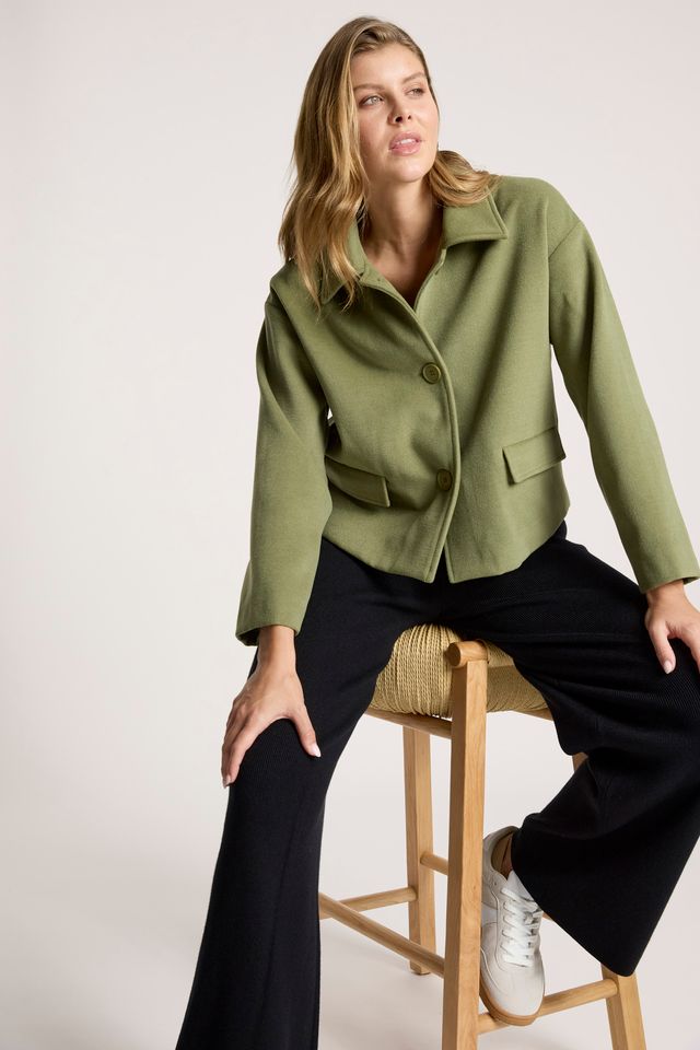 Eb & Ive Women's Green Crop Wanderer Jacket | Gretel Lane