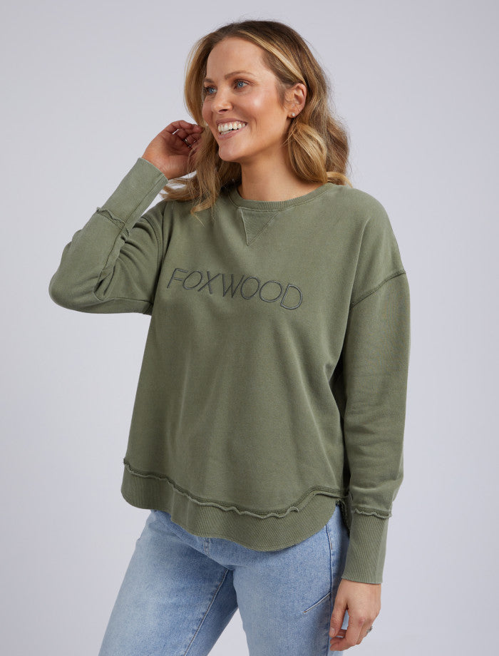 Foxwood 100% cotton unbrushed fleece in khaki