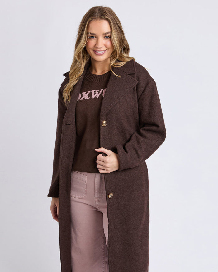 Foxwood Women's Brown Wool-Blend Whistler Coat | Gretel Lane