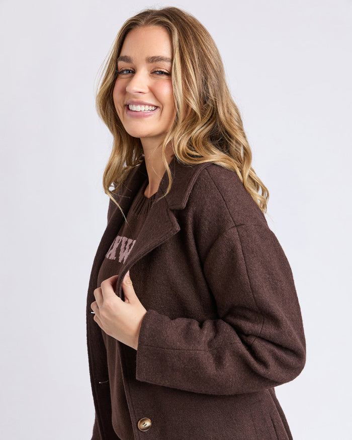 Foxwood Women's Brown Wool-Blend Whistler Coat | Gretel Lane