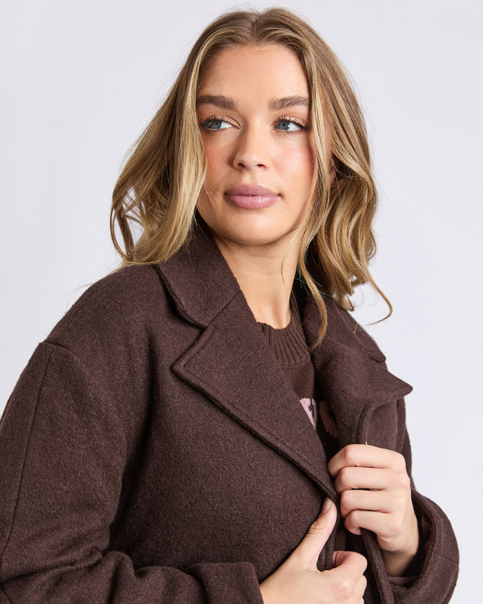 Foxwood Women's Brown Wool-Blend Whistler Coat | Gretel Lane