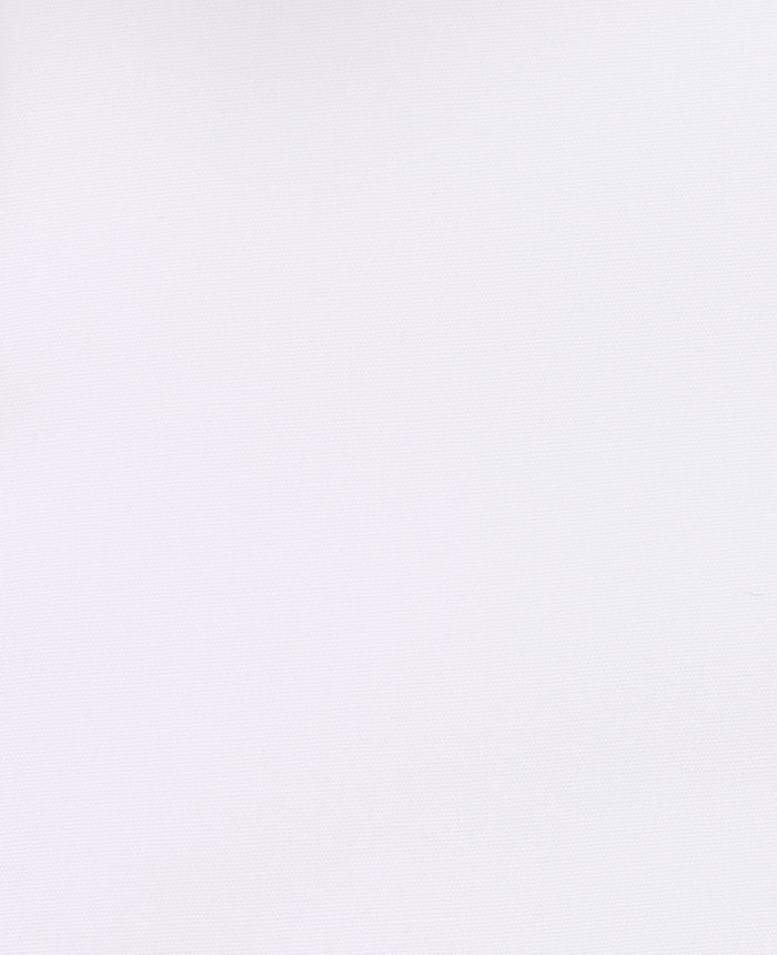 Men's White Cotton Poplin Contrast Button Floral Trim Classic Fit Formal Shirt With Single Cuffs fabric detail