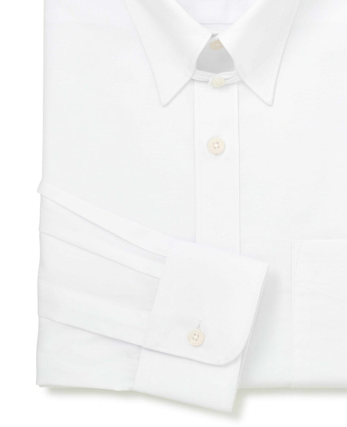 Men's White Cotton Poplin Tab Collar Classic Fit Formal Shirt With Single Cuffs sleeve detail