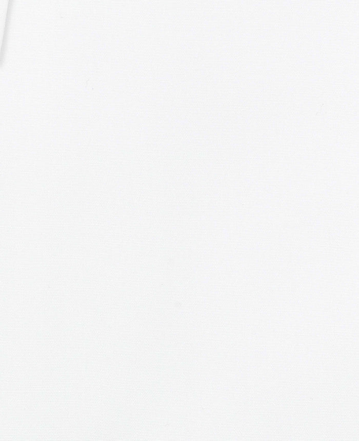 Men's White Cotton Poplin Tab Collar Classic Fit Formal Shirt With Single Cuffs fabric detail