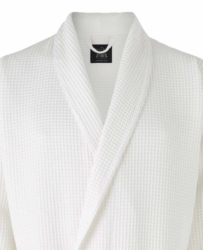 White Cotton Waffle Dressing Gown
