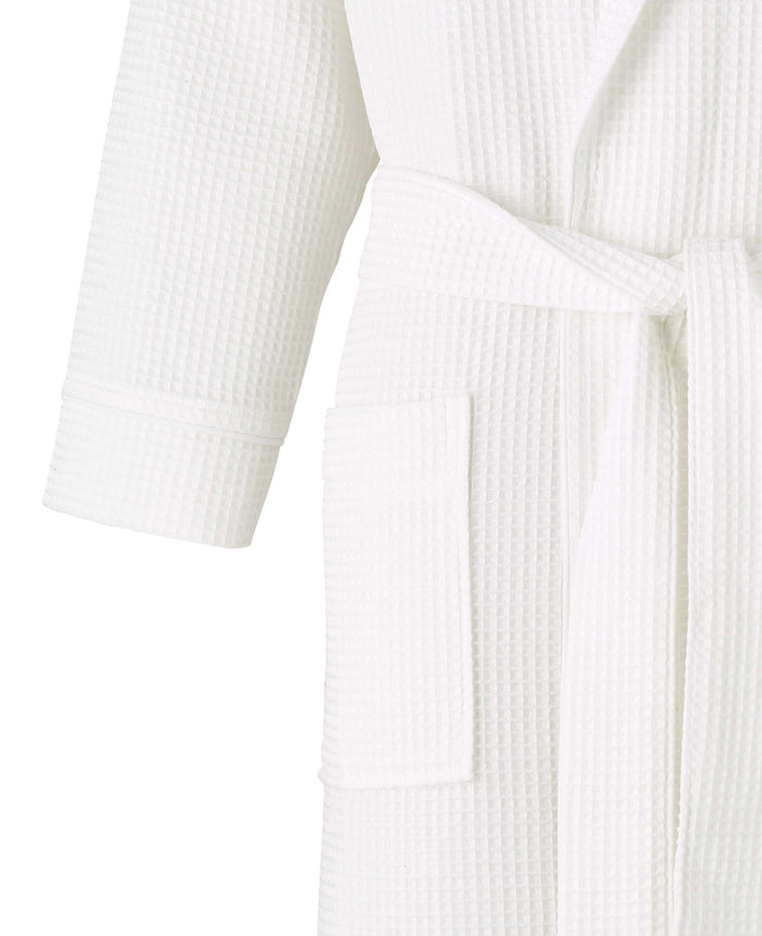 White Cotton Waffle Dressing Gown