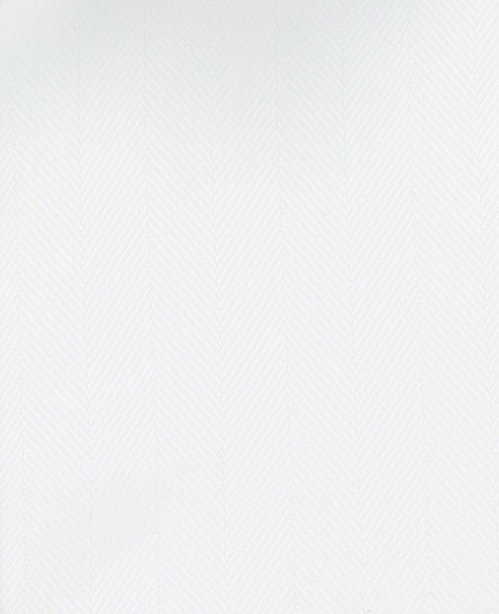 Men's White Cotton Herringbone Slim Formal Shirt With Single Cuffs fabric detail