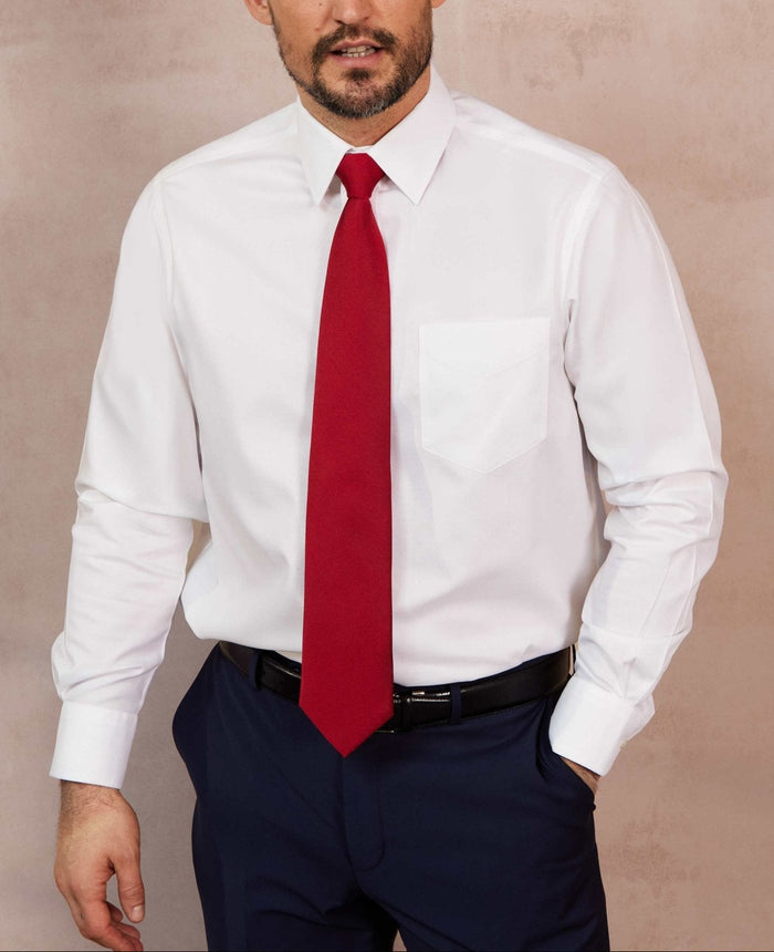 white micro dobby classic fit non iron shirt single cuff 2000wht model image 2