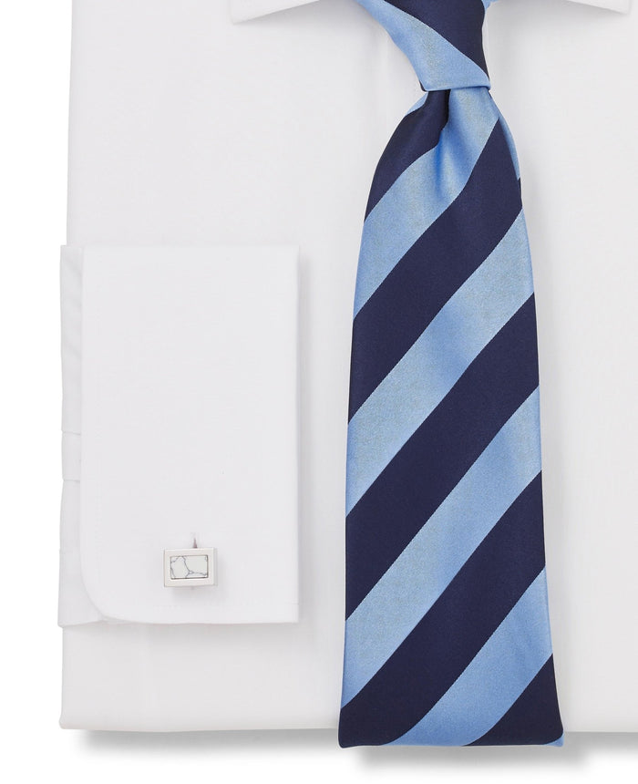 White Slim Fit Cotton Poplin Formal Shirt - Double cuff close up