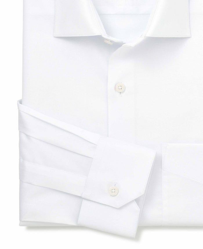Men's White Two-Ply Cotton Classic Fit Premium Formal Shirt sleeve detail