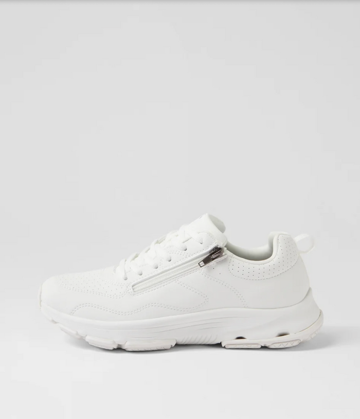 SuperSoft Women's Willin lightweight White Zip Sneaker | Gretel Lane