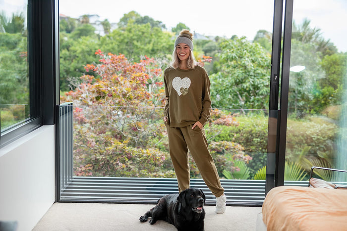 Willow Track Pant in Olive by Stella + Gemma