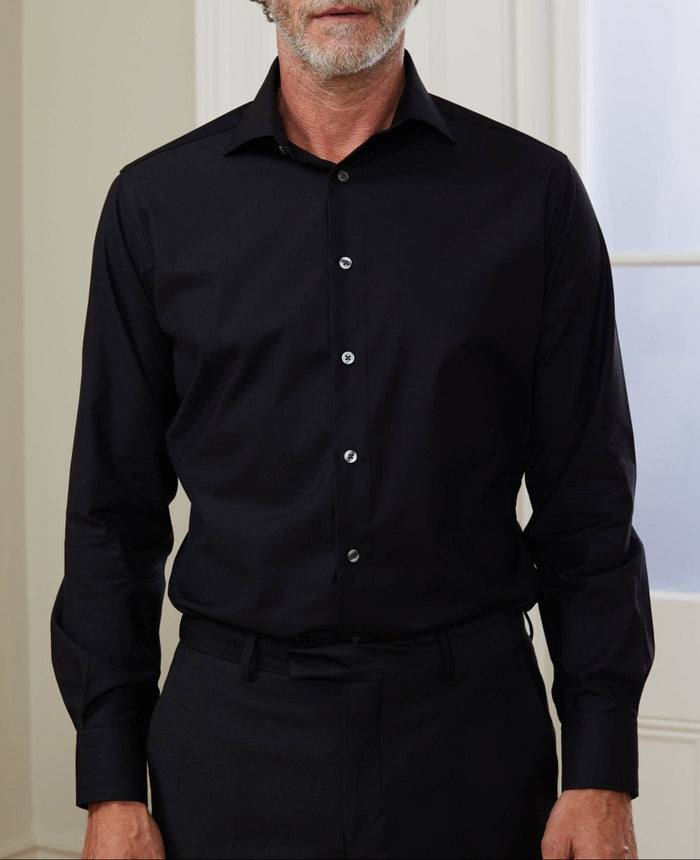 Wilson Black Twill Made To Measure Shirt model front