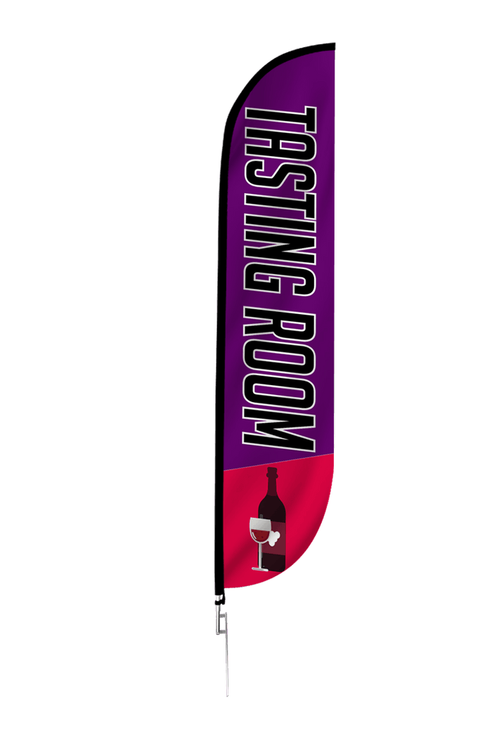 Wine Tasting Room Feather Flag Purple & Red