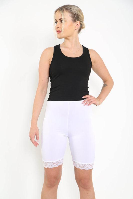 Women Lace Microfibre Cycling Shorts - thefancydress.co.uk