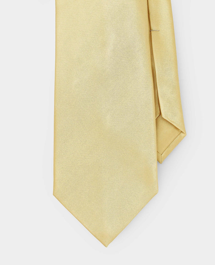 Men's Yellow Seven Fold Silk Tie