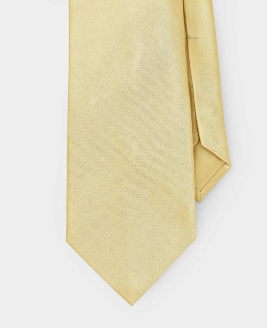 Men's Yellow Seven Fold Silk Tie