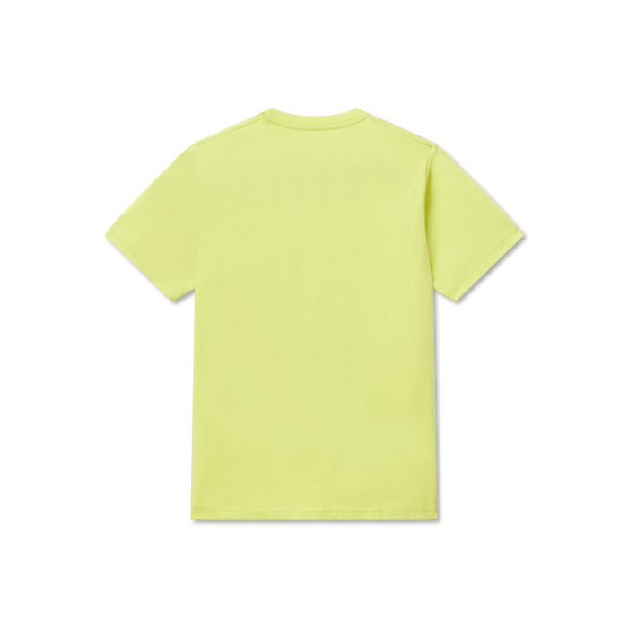 Electric Lime with Pink Duck | Youth Embroidered Tee | Back