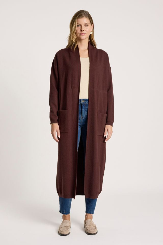 Eb & Ive Women's Knit Blend Maroon Zala Cardigan | Gretel Lane