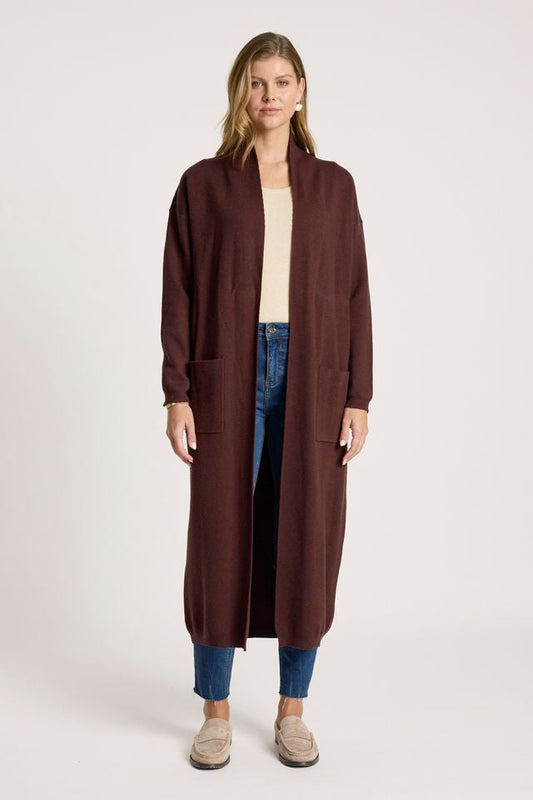 Eb & Ive Women's Knit Blend Maroon Zala Cardigan | Gretel Lane