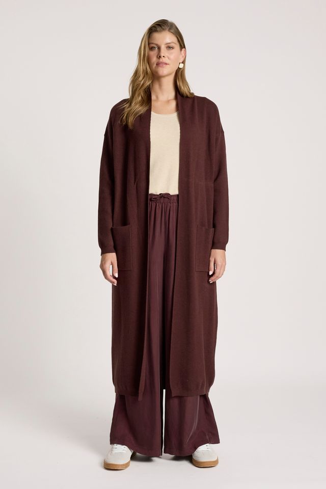 Eb & Ive Women's Knit Blend Maroon Zala Cardigan | Gretel Lane