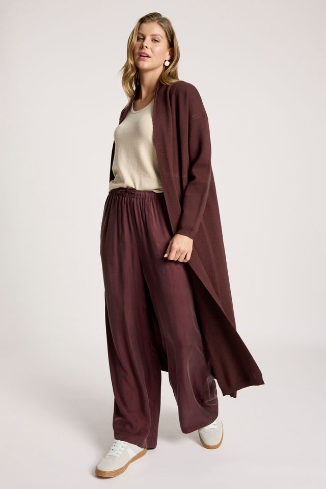 Eb & Ive Women's Knit Blend Maroon Zala Cardigan | Gretel Lane