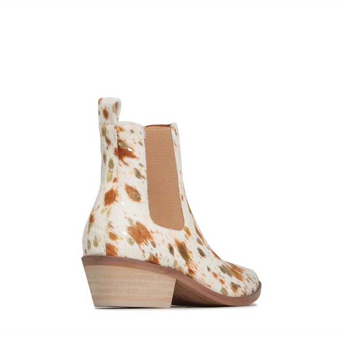 EOS Women's Zenar Chelsea Ankle Boot in Texas Gold Pony Hair | Gretel Lane