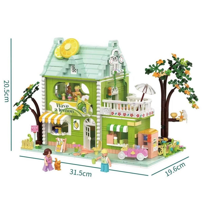 ZHEGAO 612003 Lime Tea Shop Mini Brick Afobrick