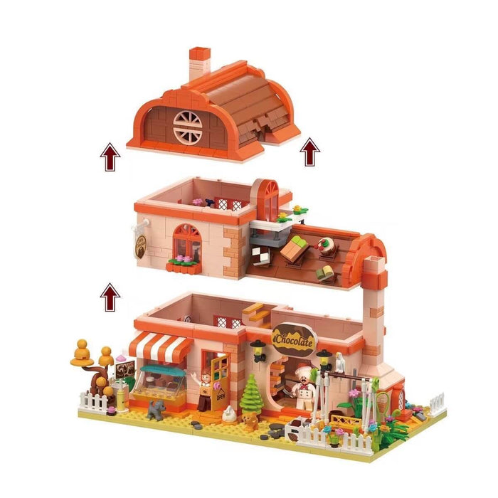 ZHEGAO 612004 Chocolate Workshop Mini Brick Afobrick