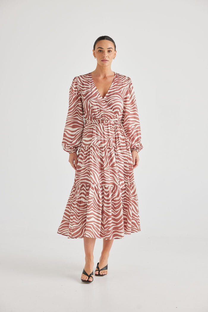 Zion Dress (Tan Zebra)